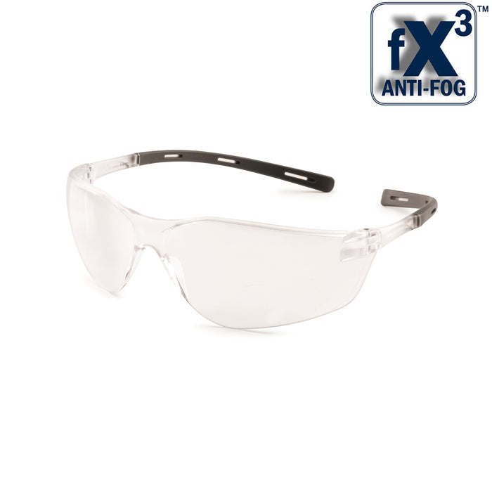Ellipse Extreme Lightweight Safety Glasses with Soft Rubber Temples, Clear Lens with fX3 Premium Anti-Fog Coating