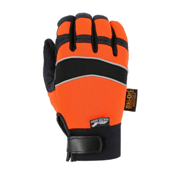 Majestic Glove 2145HOH Hi-Visibility Orange Winter Lined, Mechanics Style Glove (1 Pair)