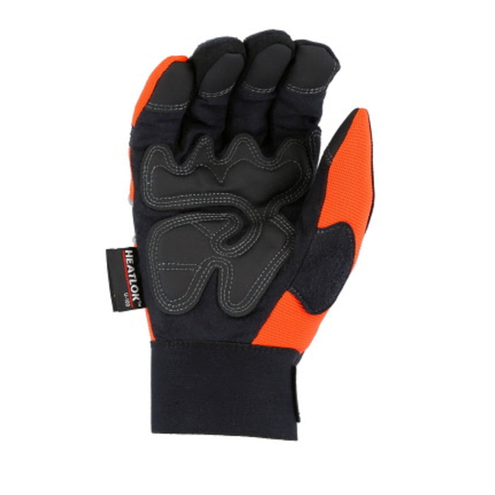 Majestic Glove 2145HOH Hi-Visibility Orange Winter Lined, Mechanics Style Glove (1 Pair)