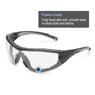 Gateway Safety Swap 21GB80 Safety Glass / Goggle Clear Lens with Removable Temples and Head Strap, Foam Lined 1/Pair