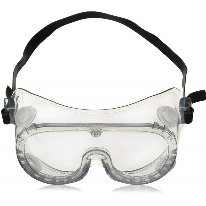 MCR Safety 2230R Goggle, Chemical Splash, Indirect Vent, Rubber Strap, Clear Lens