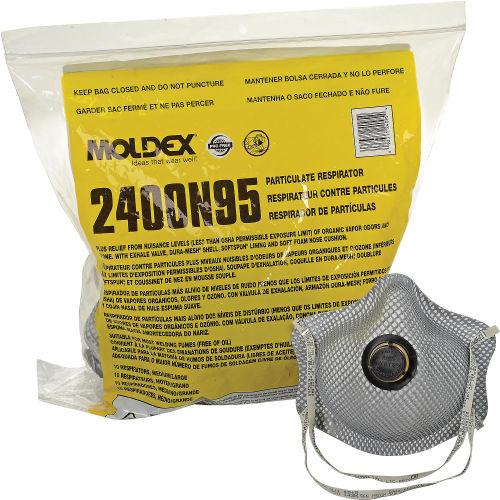 Moldex 2400N95 Particulate Respirator With Exhale Valve, Plus Relief From Organic Vapors 10 Count/Bag