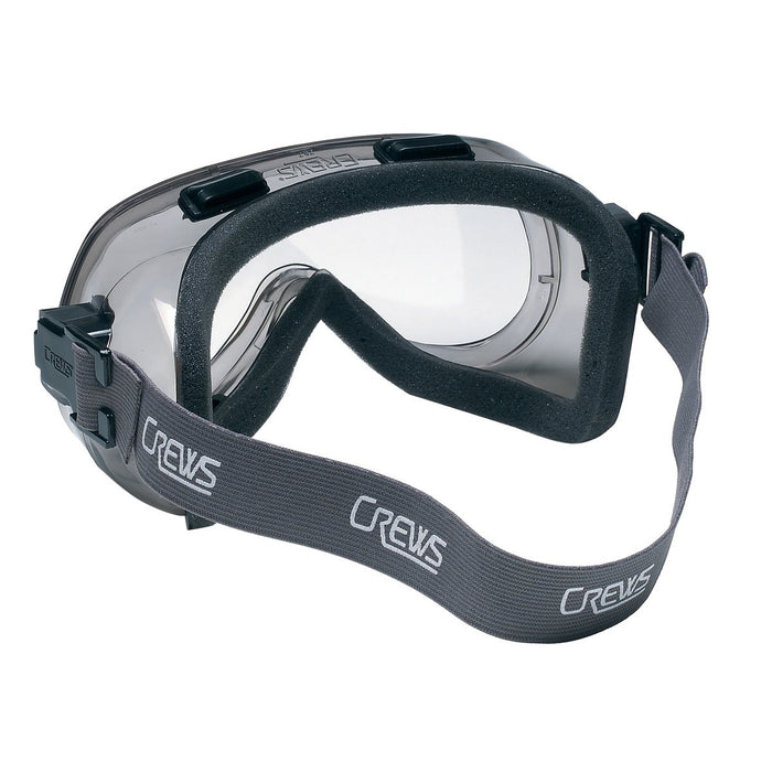 MCR Crews 2410 Safety Goggle, Indirect Vent, Rubber Strap, Smoke Frame and Clear Anti-Fog Lens
