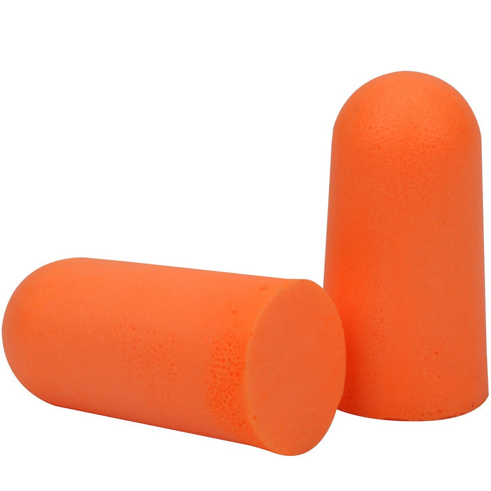 PIP Mega Bullet Plus Disposable Soft Polyurethane Foam Ear Plugs, Uncorded - NRR 33 - 500 Pair/Dispenser