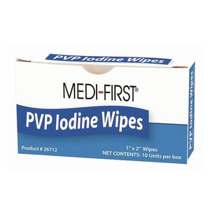Medi-First First Aid PVP Iodine Wipes 10 Count/Box