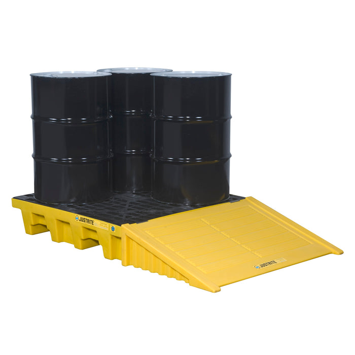 4 Drum Square Spill Control Pallet, Yellow, 28634