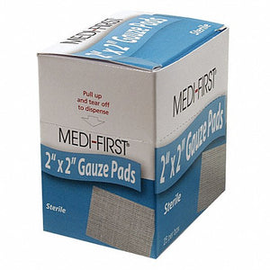 2x2 Sterile Gauze Pads, 12-Ply, 25 Count/Box