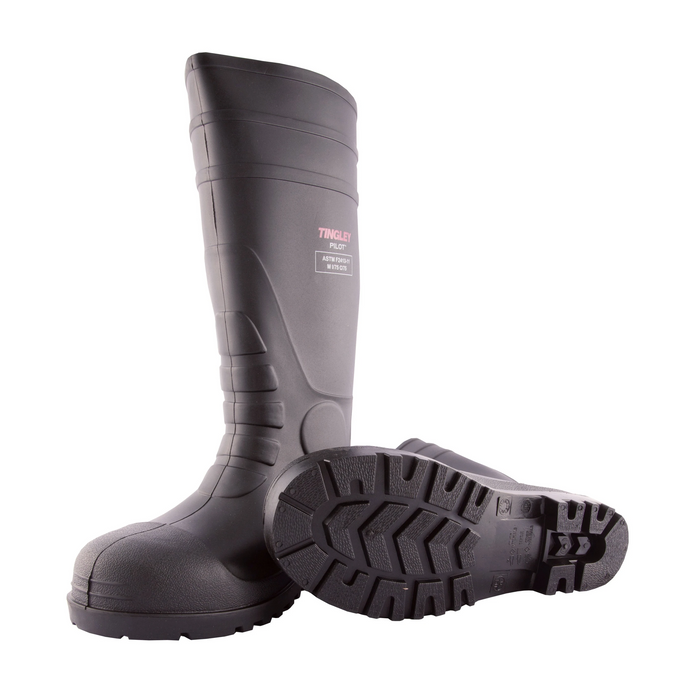 Pilot General Purpose PVC Knee Boots, Steel Toe, 16" - 31251