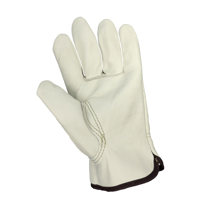 Global Glove 3200 Premium-Grade Grain Cowhide Drivers Gloves, Leather Work Gloves (Sewn with DuPont™ Kevlar® fiber)