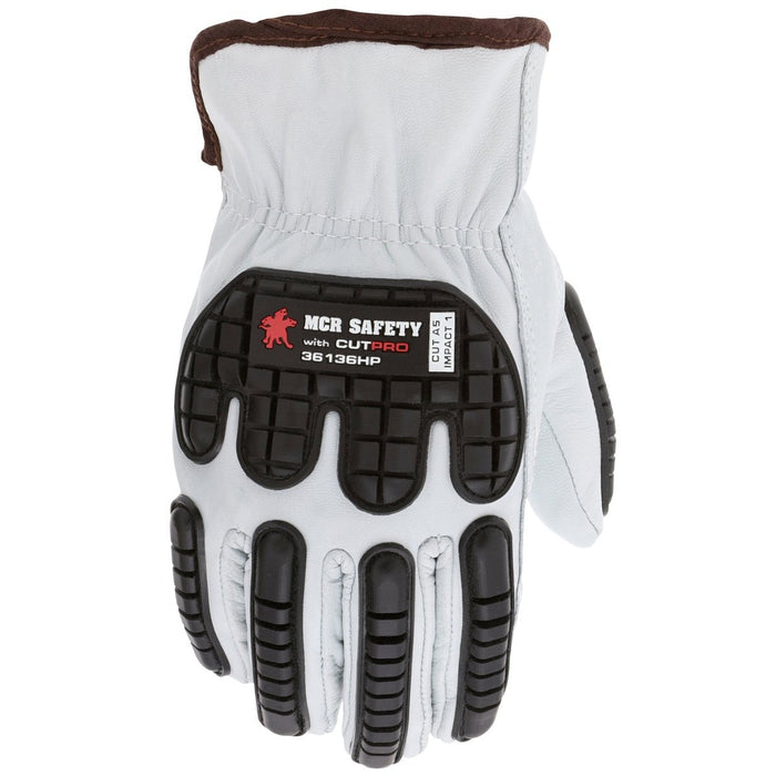 Leather Drivers A5 Cut Resistant Work Gloves with Goatskin Grain Leather and Hypermax Liner, Keystone Thumb, 1/Pair