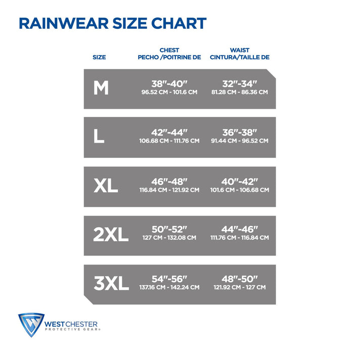 ANSI Type R Class 3 Three-Piece Rainsuit, Reflective, Polyester and Polyurethane Coated, 4033