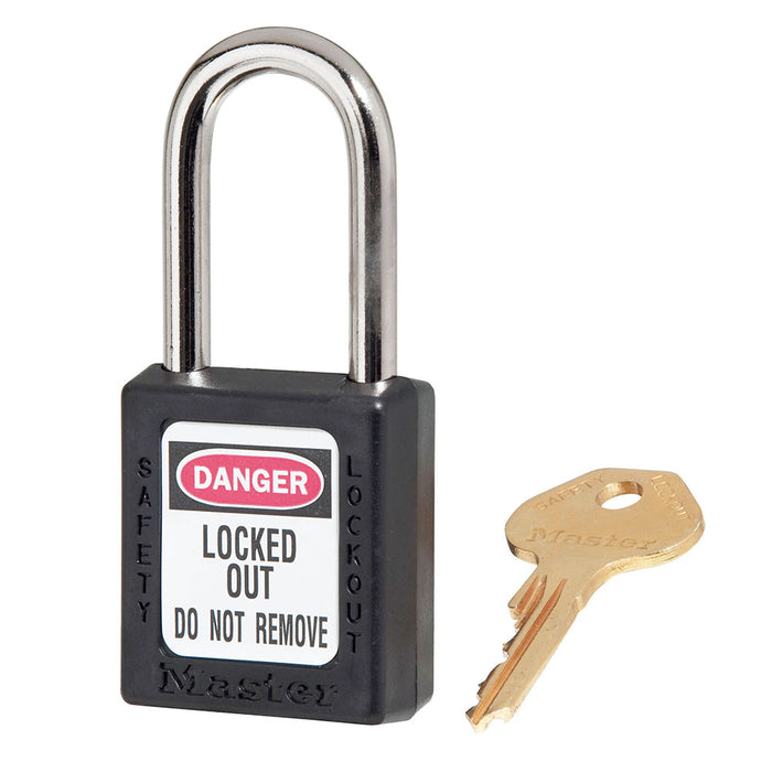 410 Master Lock, Thermoplastic Safety Padlock, Keyed Different, 1 Each