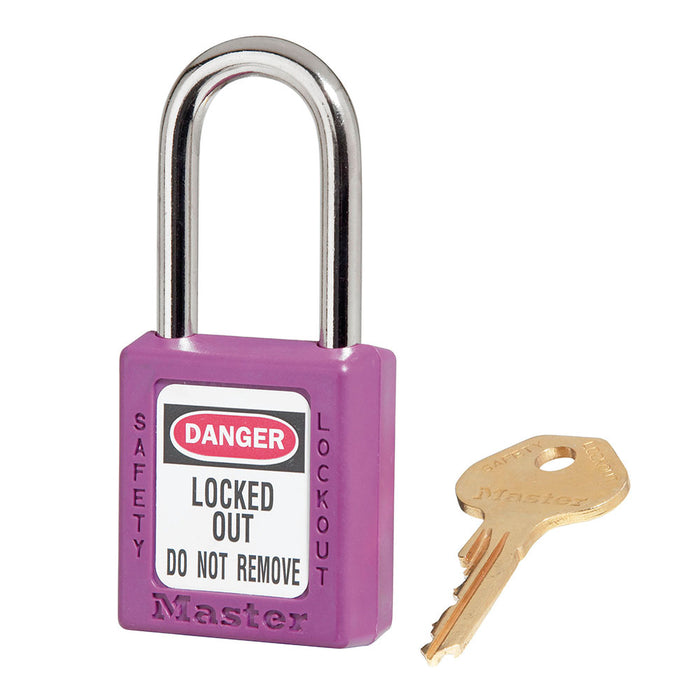 410 Master Lock, Thermoplastic Safety Padlock, Keyed Different, 1 Each