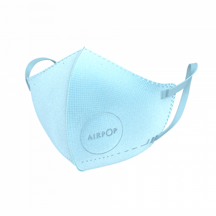 AirPop Kids / Small Adult Reusable Washable Face Mask, 4-Layer Face Coverings, Contoured Fit, Lightweight Design, Blue, 43317