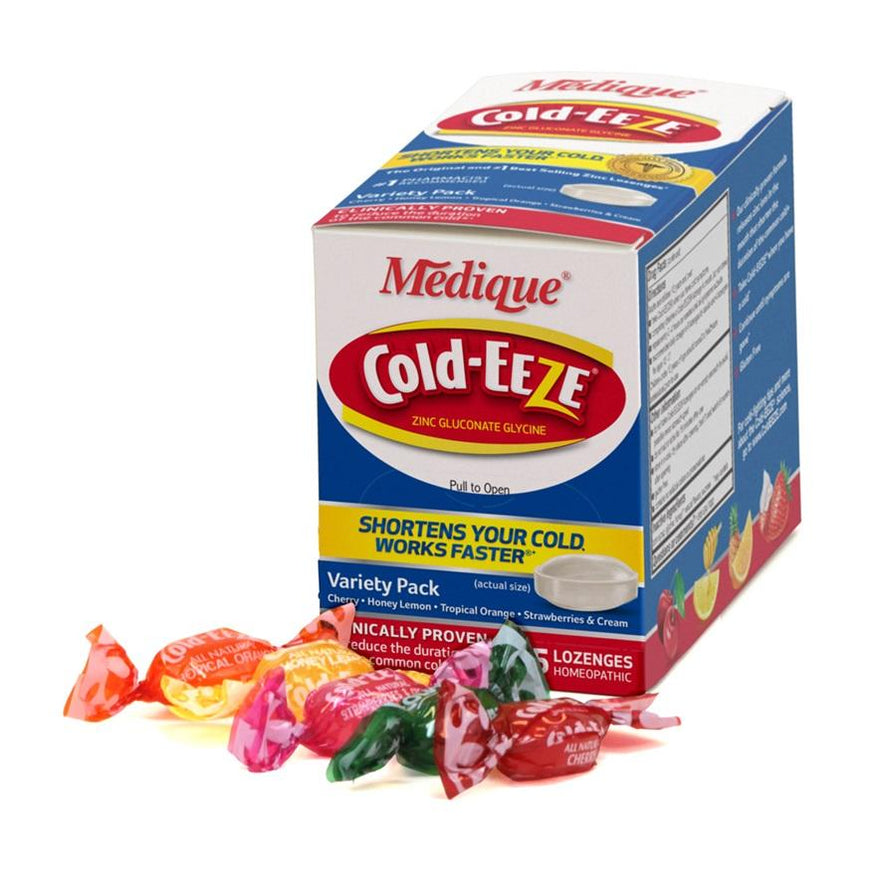 Medique ColdEeze Variety Pack 4 Flavors Shortens Your Cold, 25 pe