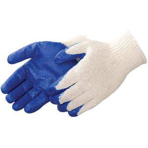 A-Grip Blue Latex Coated Cotton/Poly String Knit Glove, White, 4719