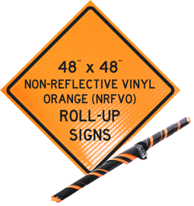 "LANE CLOSED AHEAD" Non-Reflective, Vinyl Roll-Up Sign, 48 x 48