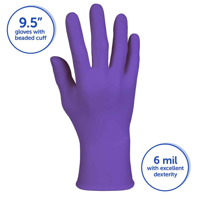 Kimberly Clark Halyard Health KC500 Purple Nitrile Exam Gloves Powder Free, 6 Mil Thick, 9.5" Length