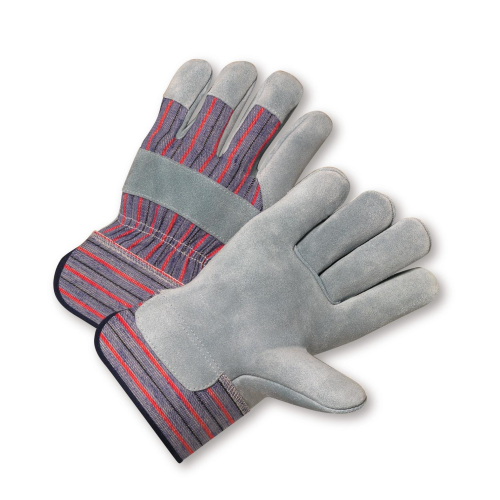 Standard Split Cowhide Leather Palm Work Gloves with Rubberized Cuff 5 ASA Safety Supply