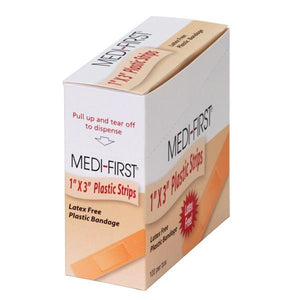 Medi-First Plastic Bandage, 1" x 3" 100 Count/Box, 60033