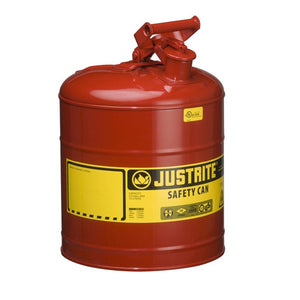 Justrite 7150100 Type I Steel Safety Can for Flammables, 5 gallon, Red