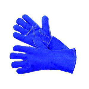 Premium Select Shoulder Leather 14 Inch Welding Glove with Kevlar Sewn Thread, Blue