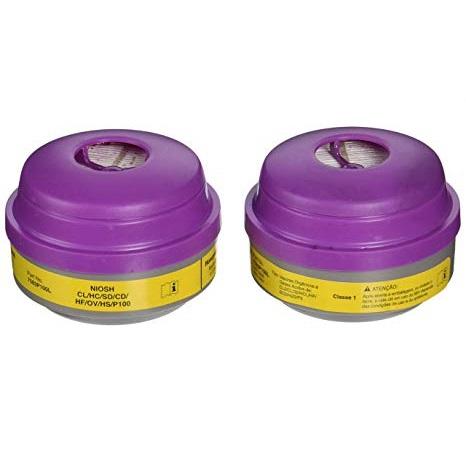 North 7583P100L Organic Vapor/Acid Gas Cartridge and P100 Filter (1 Pair)