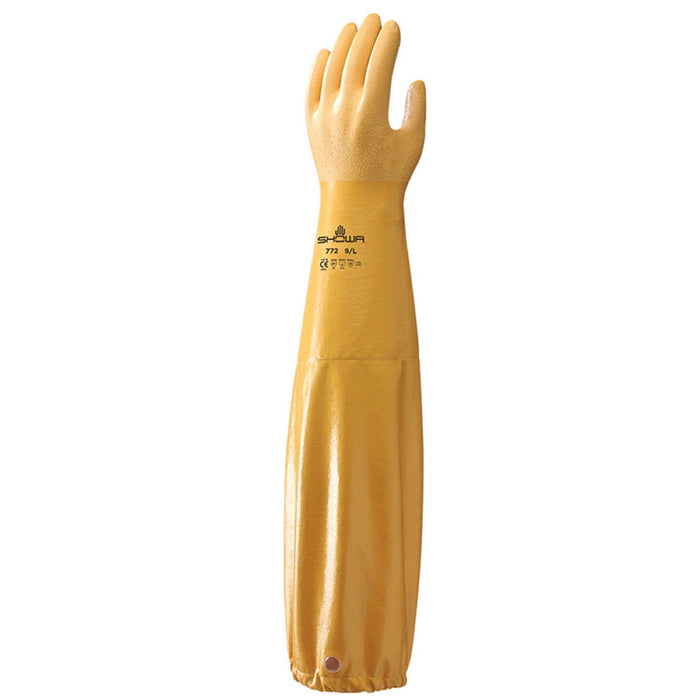 Showa 772 Nitrile Coated Rough Grip, Chemical Resistant Work Gloves, 26" Length 1/Pair