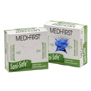 Medi-First First Aid Glove Dispenser, 8 Large Nitrile Gloves - Latex Free (1 Box)