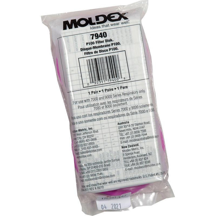 Moldex 7940 P100 Particulate Filter Disk For 7000/7800/9000 Series Respirators