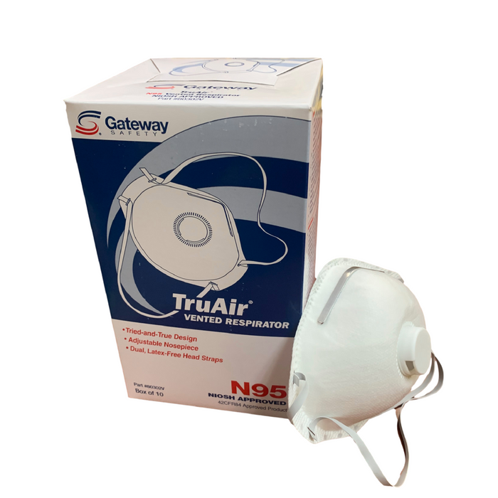 Gateway Safety TruAir Vented N95 Particulate Respirator Mask, 10/Box with Valve, 80302V