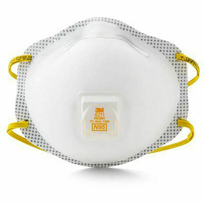3M 8211 N95 Particulate Respirator with Valve, 10 Masks per Box