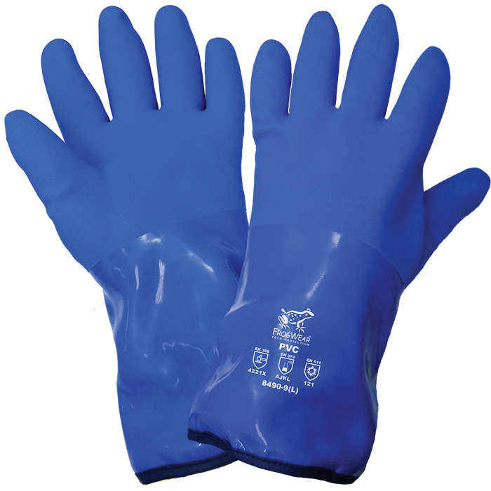 FrogWear 8490 Premium Super Flexible Waterproof Triple-Dipped PVC Low Temperature Work Gloves