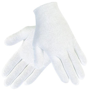 White 100% Cotton Lisle Inspectors Glove, Reversible and Unhemmed