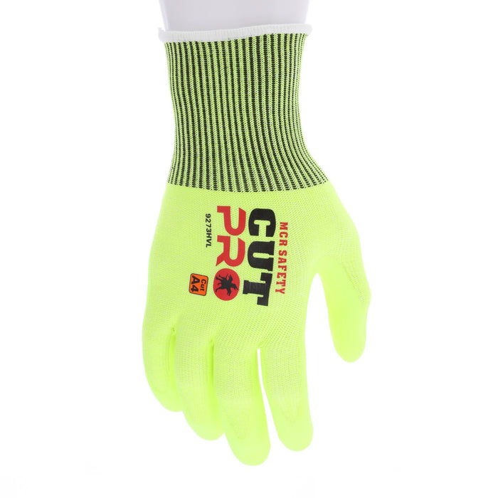 ANSI A4 Cut Pro/ Cut Resistant Gloves, 13 Gauge Hi-Visibility HyperMax Shell, Nitrile Coated Palm and Fingertips, 9273HV (1 Pair)
