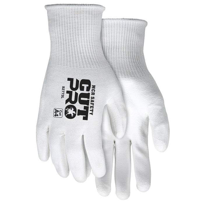 ANSI A4 Cut Pro / Cut Resistant Gloves, 15 Gauge Hypermax Shell, Cut, Abrasion and Puncture Resistant Work Gloves with Polyurethane (PU) Coated Palm and Fingertips, 92773