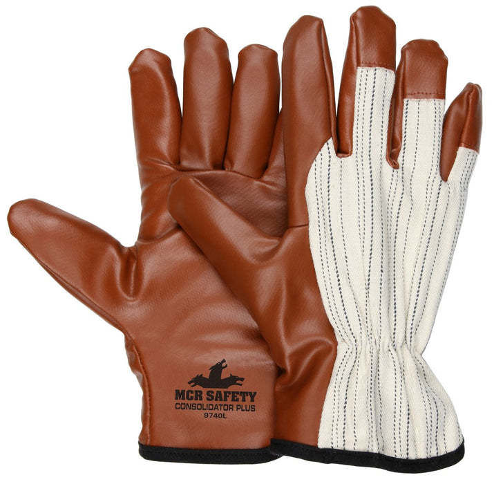 MCR 9740 Consolidator Plus Driver Gloves - Nitrile Coated Palm - Striped Canvas Back - Size Large - 12 Pair