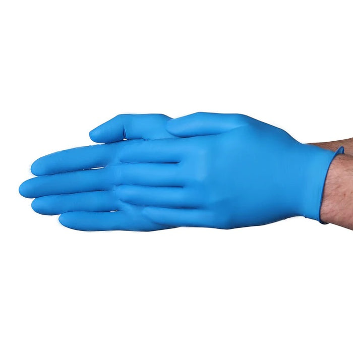 VGuard A18A1 Blue Nitrile Powder Free Exam Gloves, 4 MIL, Chemo Rated (100 Gloves per Box)