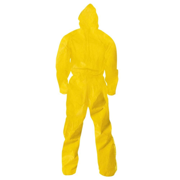 Kleenguard A70 Liquid and Particle Protection Disposable Yellow Coveralls, Zipper Front with Elastic Wrist, Ankles and Hood (12 Per Case)