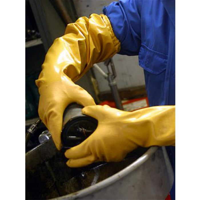 Showa 772 Nitrile Coated Rough Grip, Chemical Resistant Work Gloves, 26" Length 1/Pair