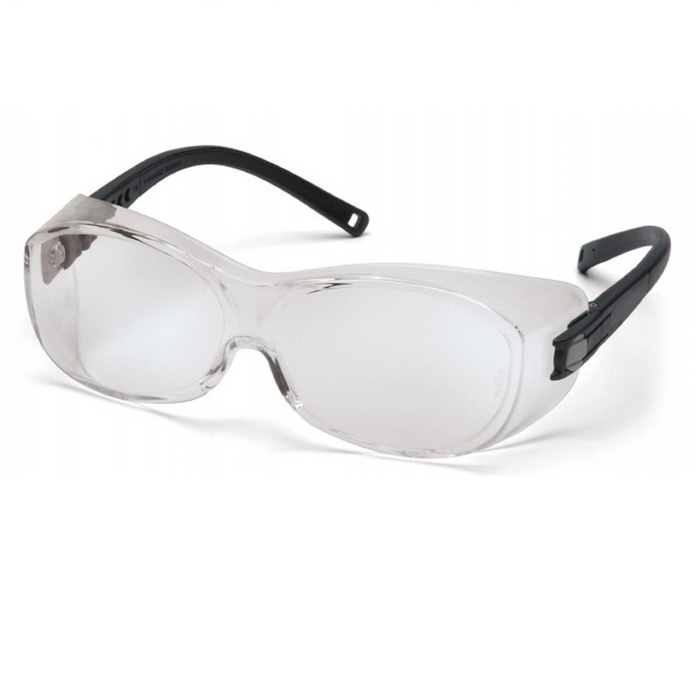 Pyramex OTS (Over-the-Spectacle) Safety Glasses, Clear Lens with Black Temples, S3510SJ (1 Pair)