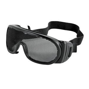 Wire Mesh Safety Goggles with Elastic Strap and Matte Black Frame (1 Pair)