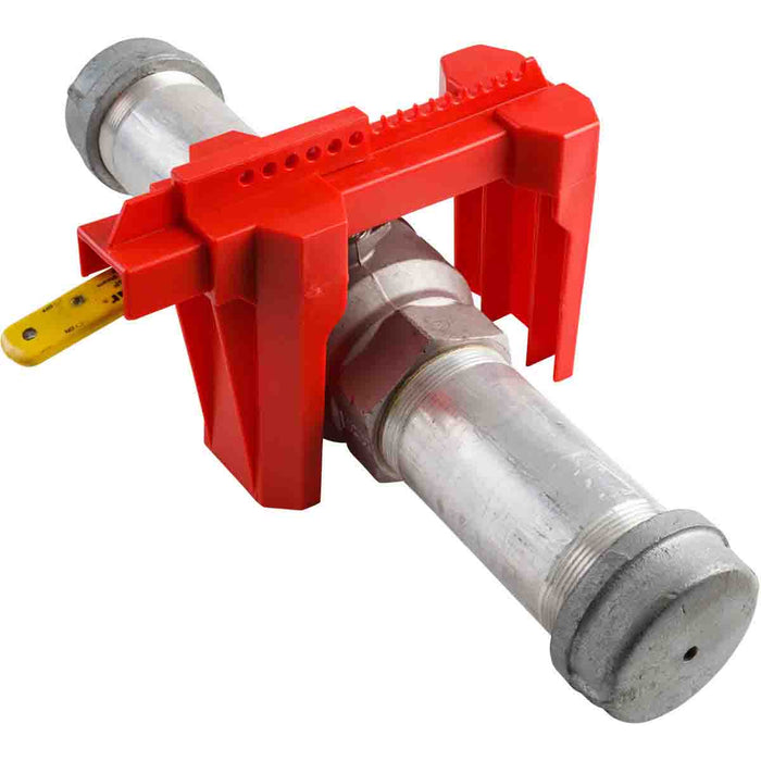 Large Ball Valve Lockout, BS08A, Red