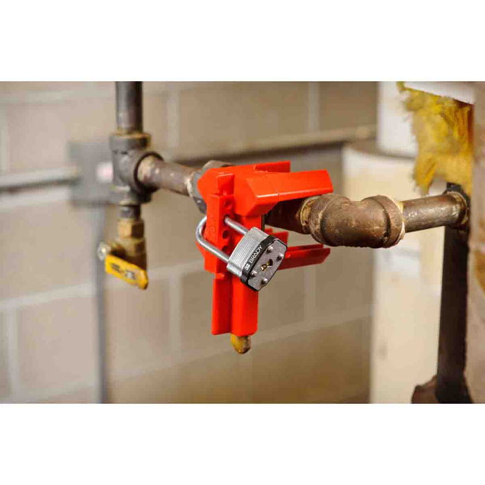 Large Ball Valve Lockout, BS08A, Red