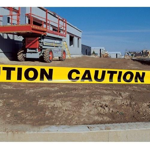 Yellow Caution Barricade Tape 3 Inch x 1000 Feet Roll, Value Grade, 1 Roll