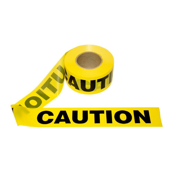 Yellow Caution Barricade Tape 3 Inch x 1000 Feet Roll, Value Grade, 1 Roll