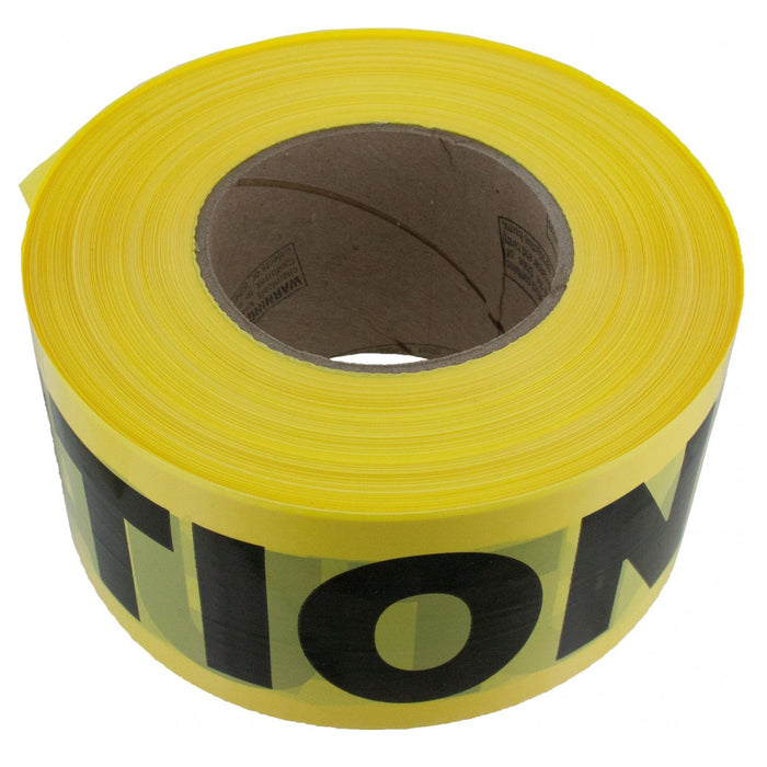 Yellow Caution Barricade Tape 3 Inch x 1000 Feet Roll, Value Grade, 1 Roll