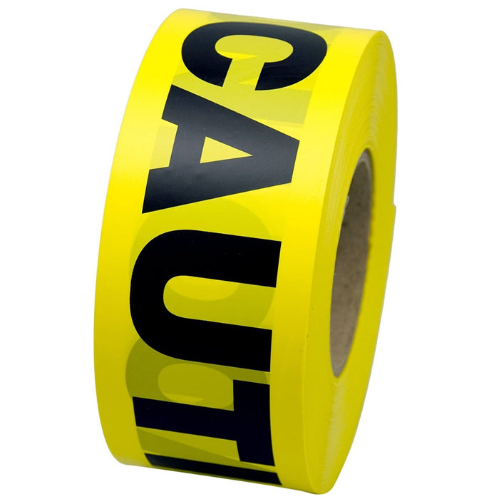 Yellow Caution Barricade Tape 3 Inch x 1000 Feet Roll, Value Grade, 1 Roll