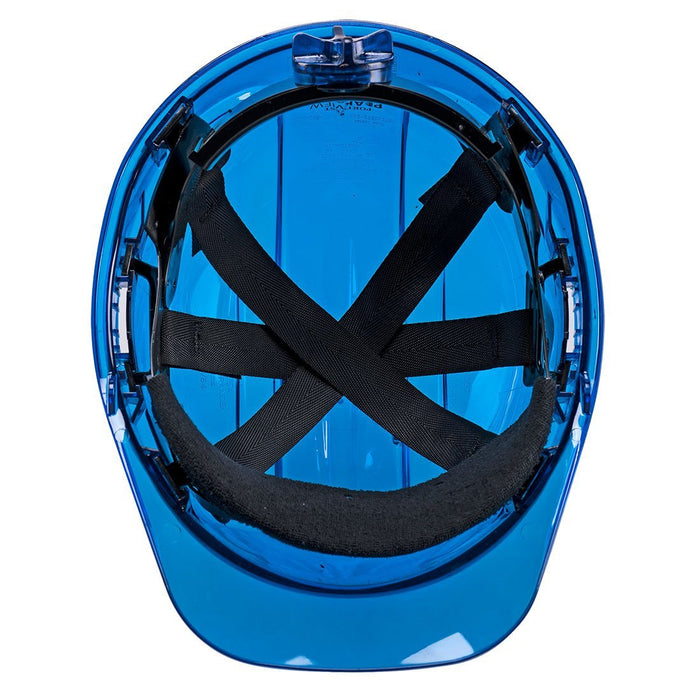 Portwest PV60 Peak View Vented Hard Hat with 6 Point Ratchet in Transl