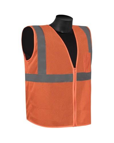 Hi-Vis Class 2 Safety Vest, Mesh with Silver Stripes